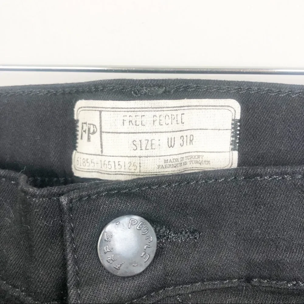 FREE PEOPLE | Dark Black High Waisted Skinny Jeans Women’s Size 31 (12)